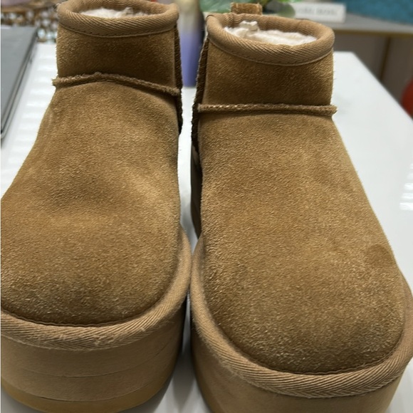 UGG CLASSIC ULTRA MINI PLATFORM CHESTNUT SIZE 5 US BOOTS 1135092 (100% AUTHENTIC - Picture 2 of 12